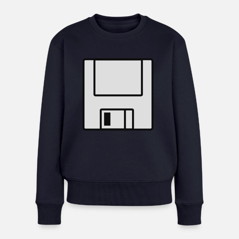 Computer-Diskette - Frauen Premium Bio Pullover - Navy