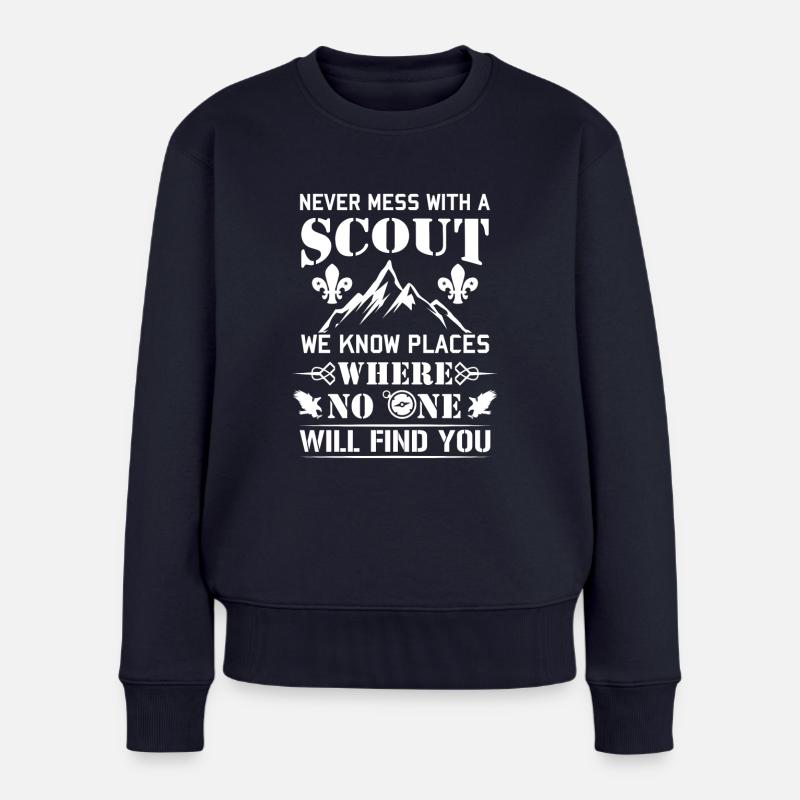 Never mess with a Scout no one will find you - Pull Premium bio Femme - bleu marine
