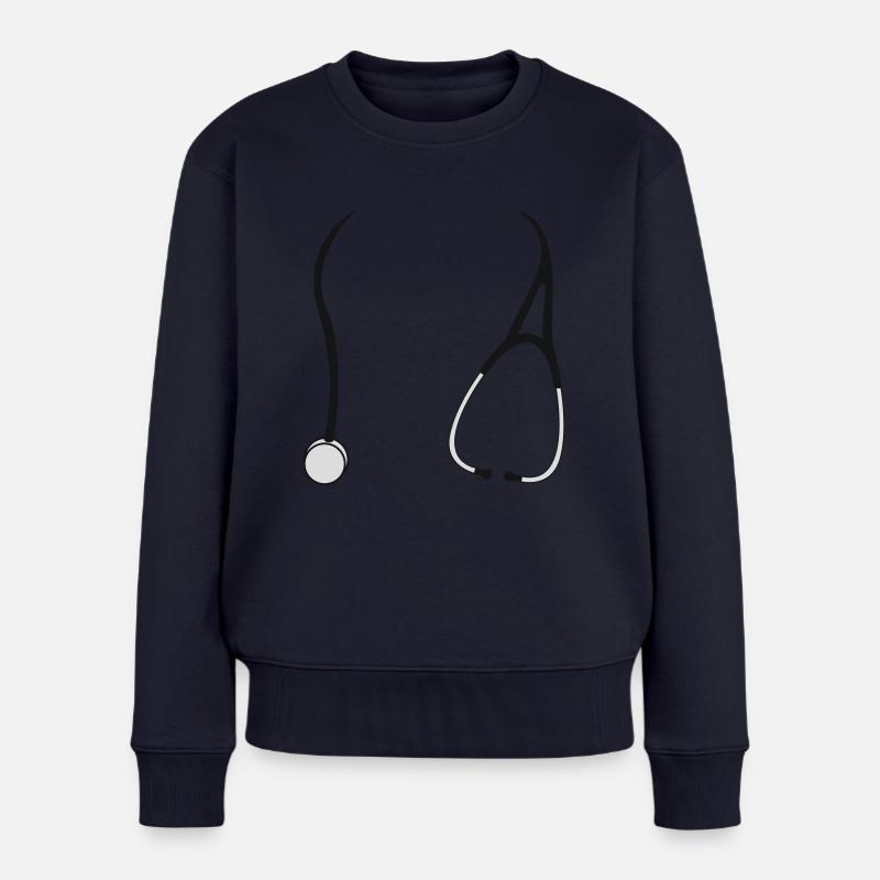 Stethoskop - Frauen Premium Bio Pullover - Navy