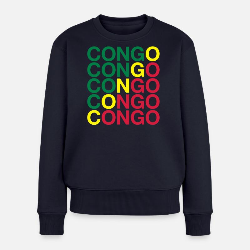 CONGO Flag Congo - Pull Premium bio Femme - bleu marine