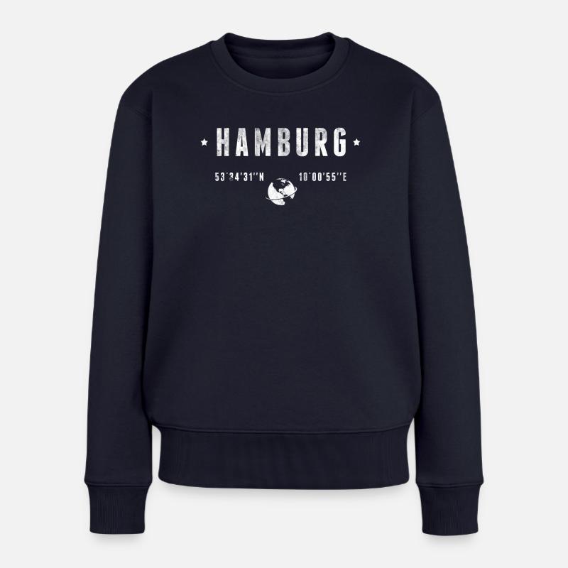 Hamburg - Frauen Premium Bio Pullover - Navy