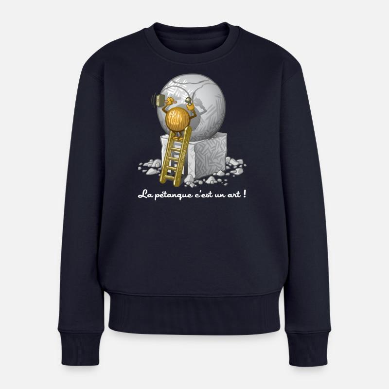 Pétanque ist eine Kunst - Frauen Premium Bio Pullover - Navy