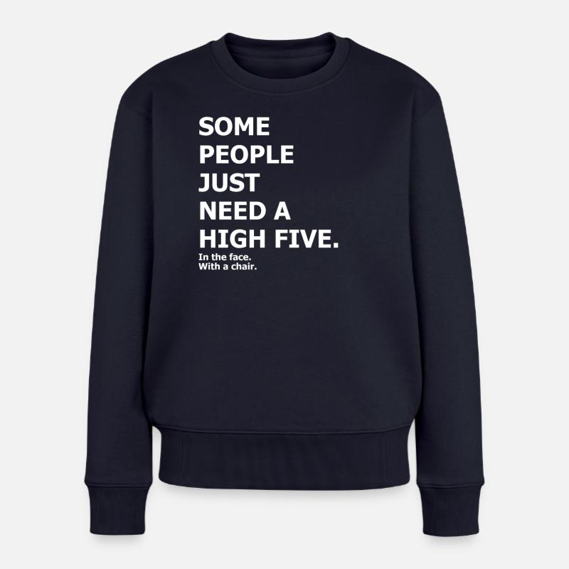 High Five - design cynique amusant - Pull Premium bio Femme - bleu marine