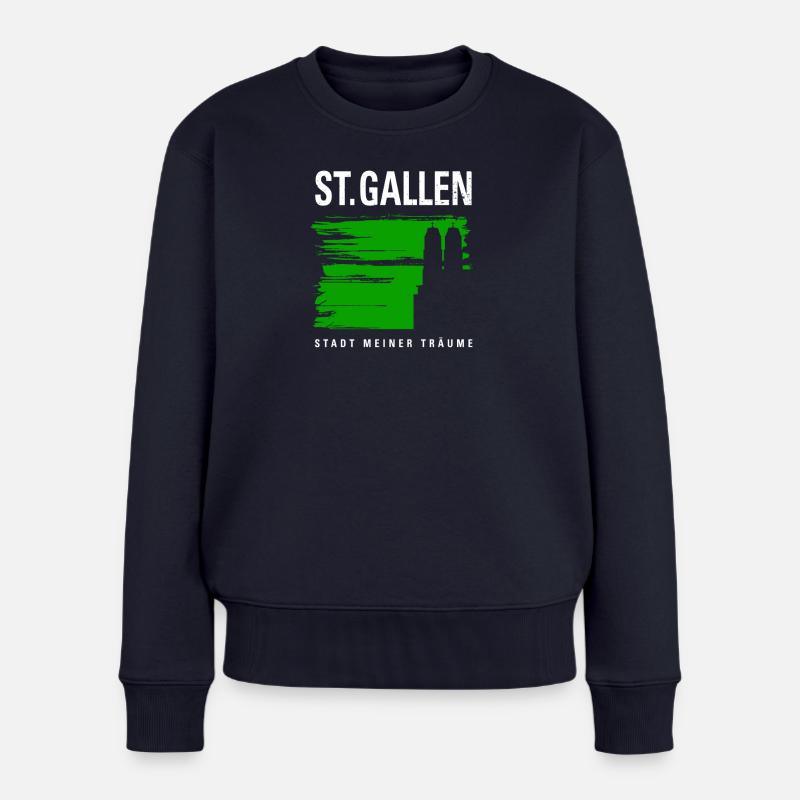 St.Gallen mit Münster - Frauen Premium Bio Pullover - Navy