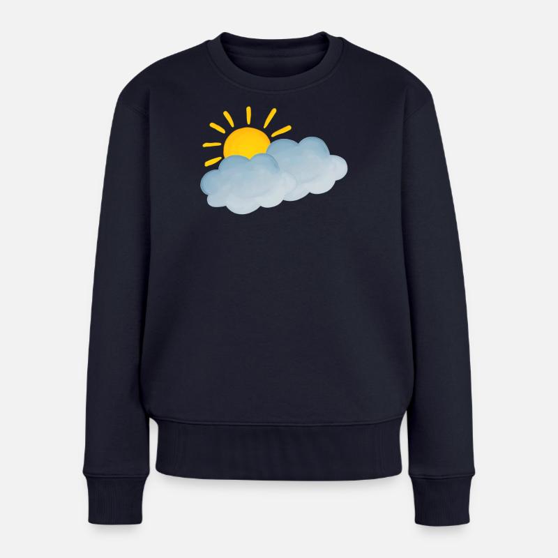 Météo nuageuse gaie - Pull Premium bio Femme - bleu marine