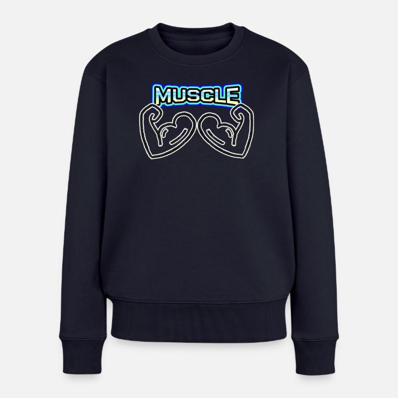 Les muscles avant tout, pas de douleur pas de gain! - Pull Premium bio Femme - bleu marine