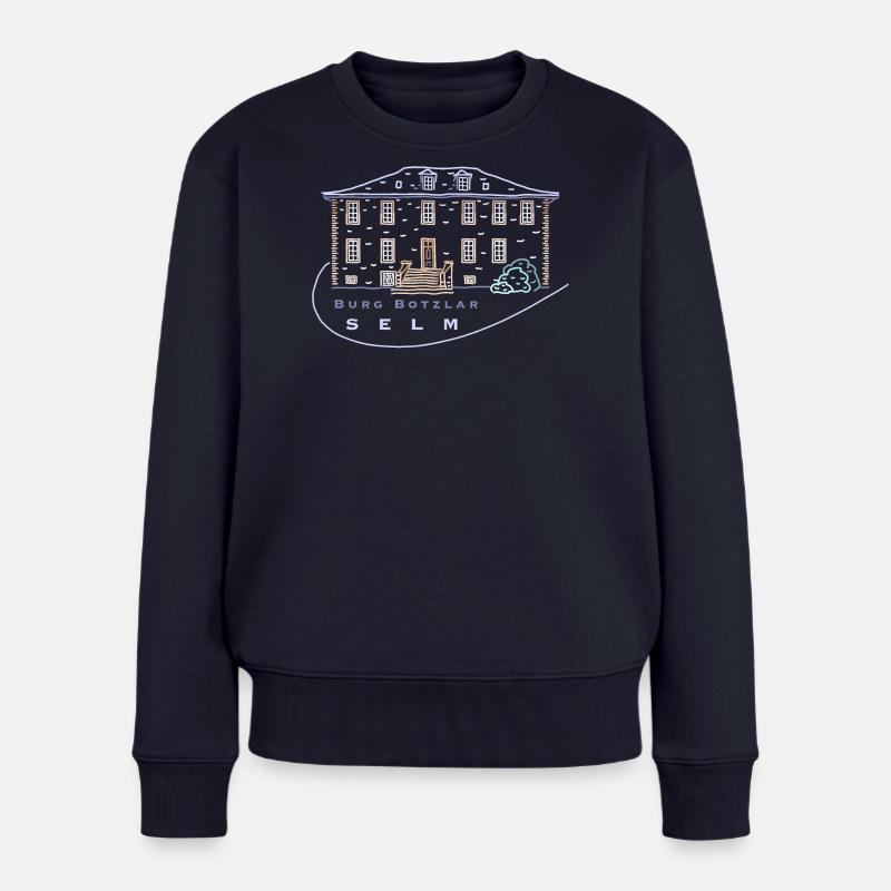 Selm, Kreis Unna, Burg Botzlar - Frauen Premium Bio Pullover - Navy
