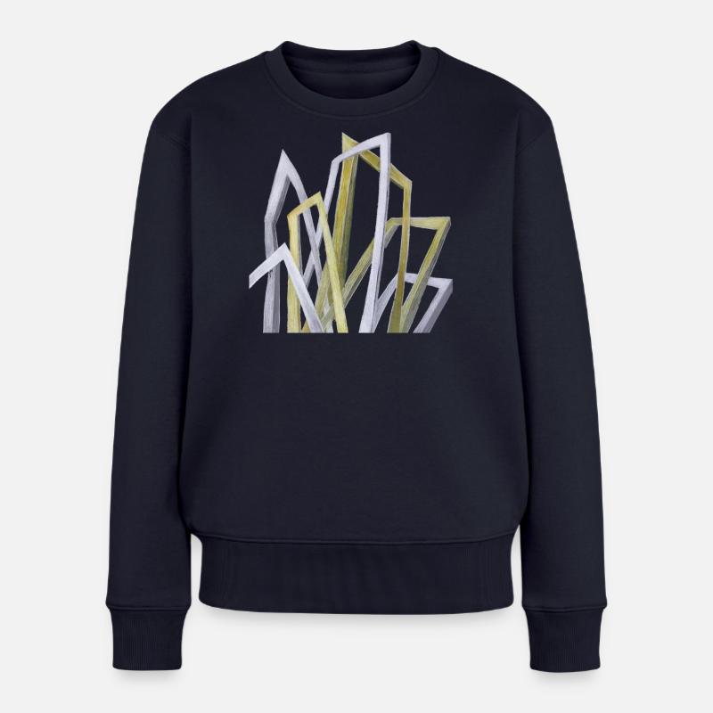 Abstrakte Formen - Frauen Premium Bio Pullover - Navy