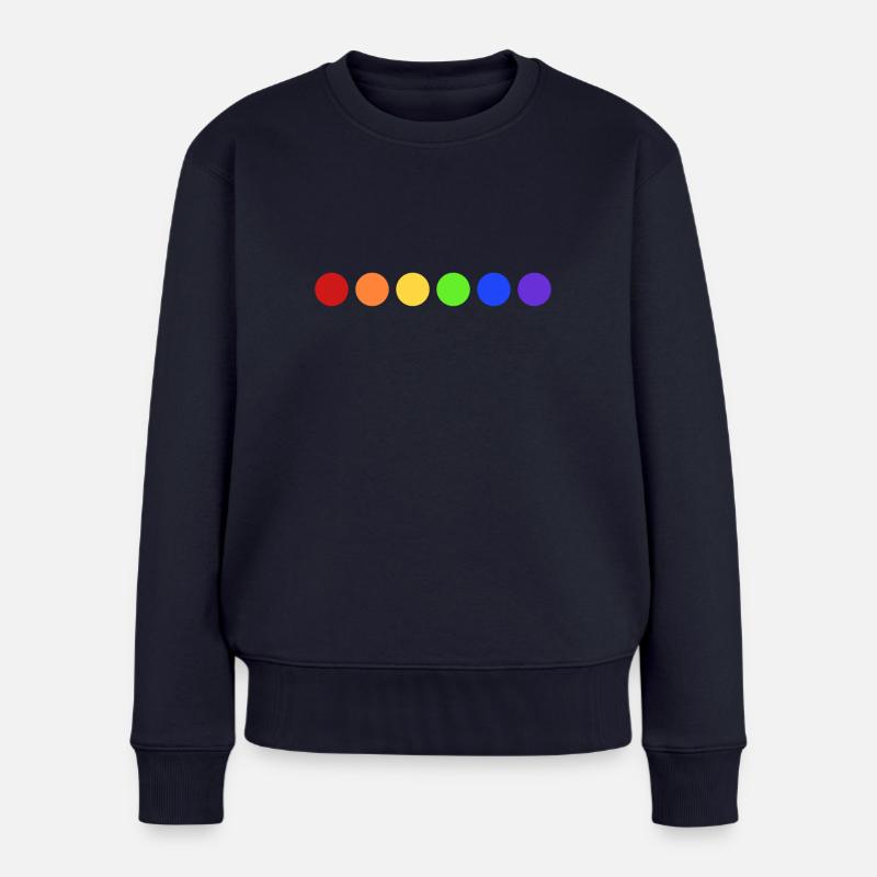 Regenbogen Farbkreise - Frauen Premium Bio Pullover - Navy