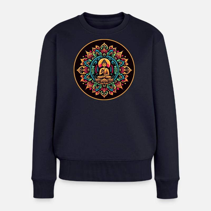 Summer Buddha - Frauen Premium Bio Pullover - Navy