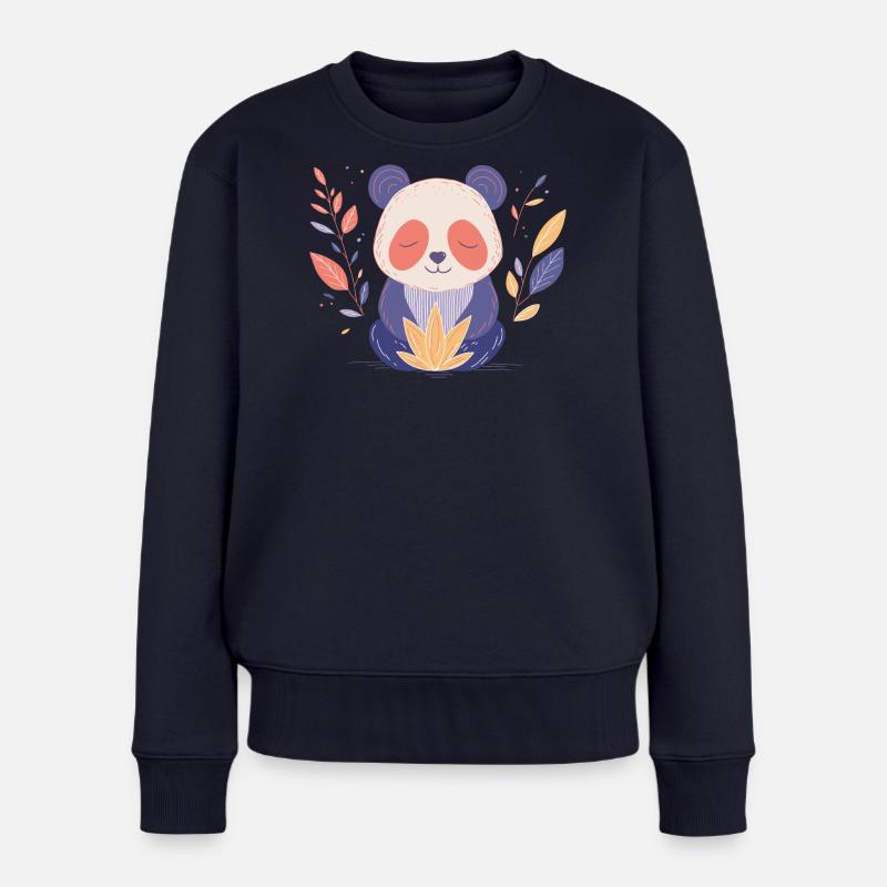 Yogi Panda - Frauen Premium Bio Pullover - Navy