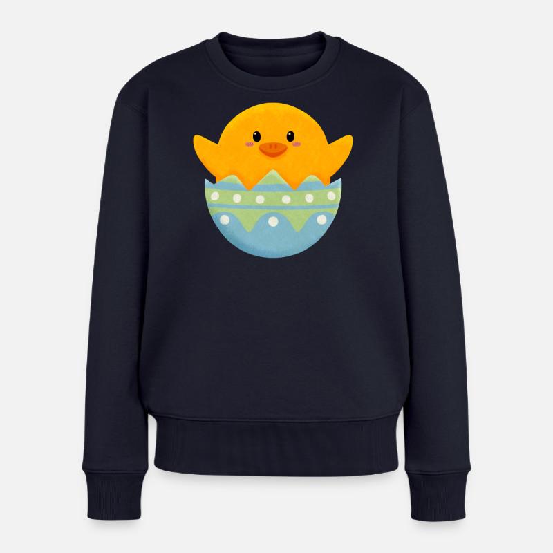 Chick in Easter egg - Women's Premium Organic Jumper - navy
