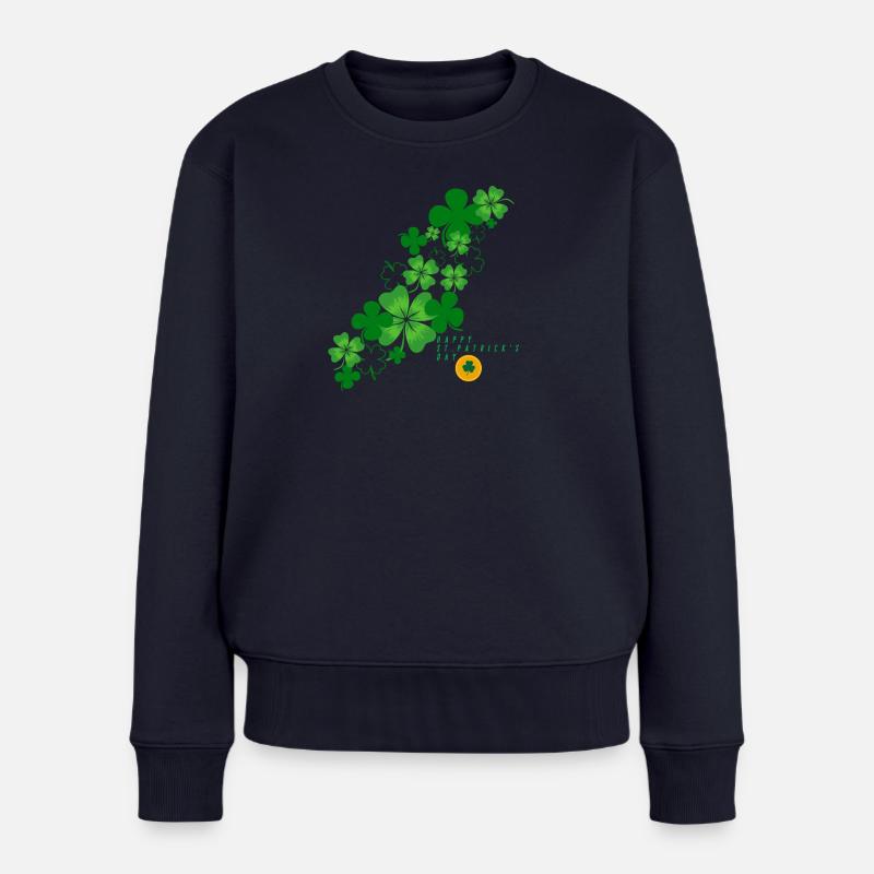 St. Patrick´s Day - Frauen Premium Bio Pullover - Navy