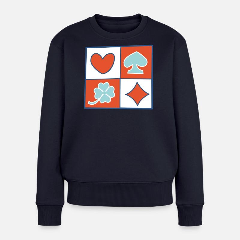 Checkerboard 2 von helfspawn - Frauen Premium Bio Pullover - Navy