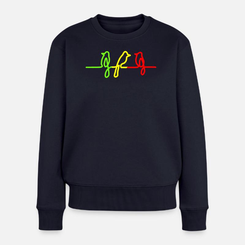 Three little birds Reggae Rasta Jamaica Vogel - Frauen Premium Bio Pullover - Navy