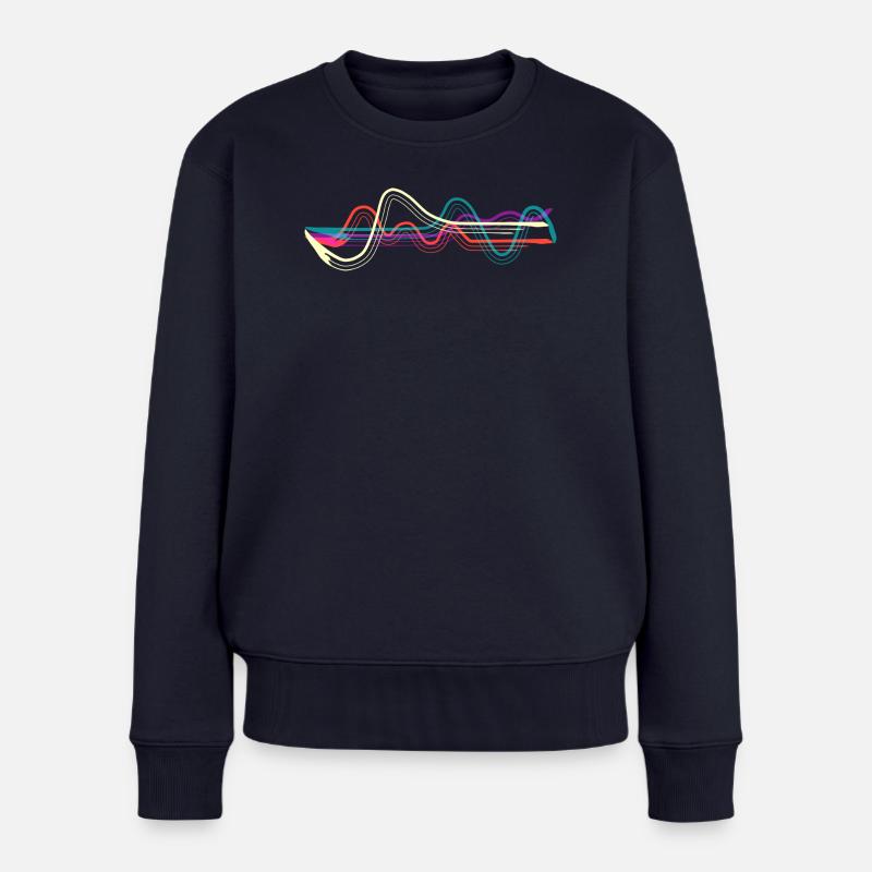 Lignes. - Pull Premium bio Femme - bleu marine
