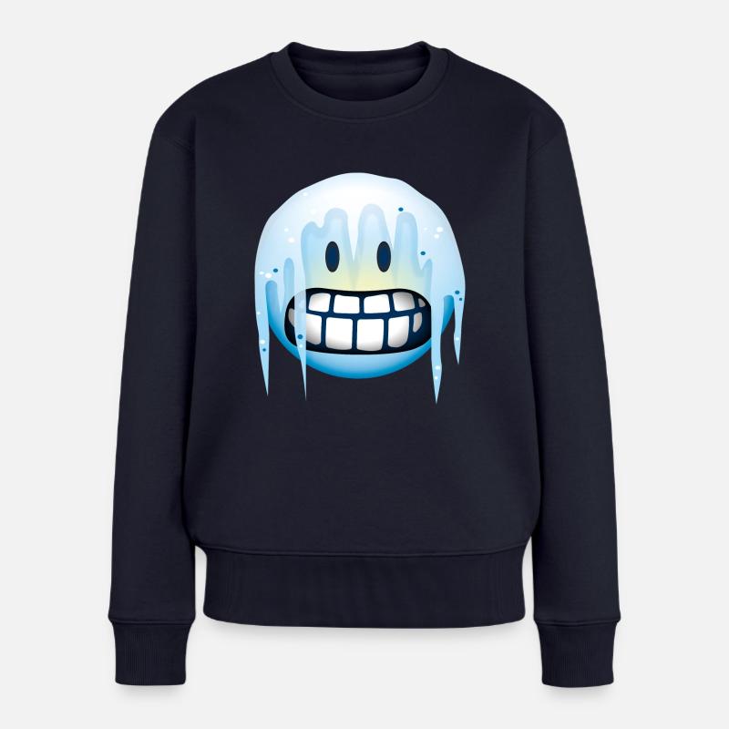 Smiley Glossy Frozen - Frauen Premium Bio Pullover - Navy