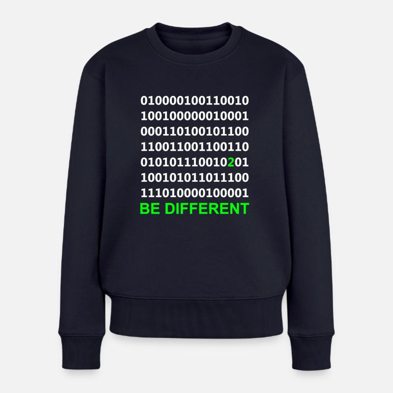 Be Different - Binär - Digital - Frauen Premium Bio Pullover - Navy