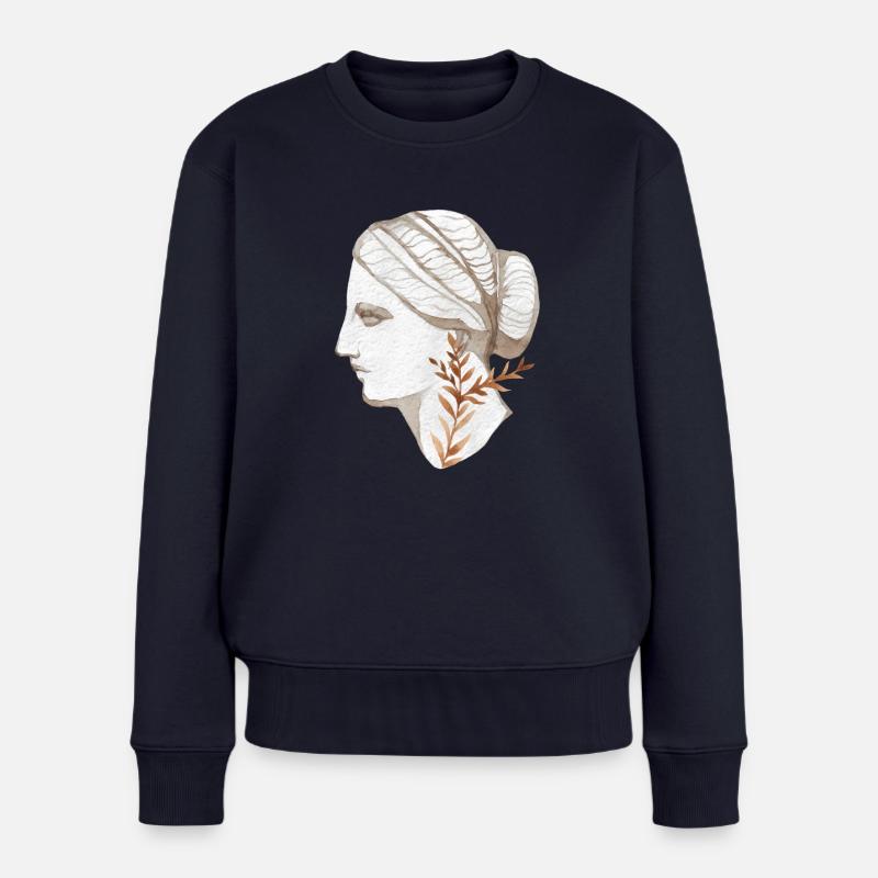 Kopffrau Aquarell Antikes Rom - Frauen Premium Bio Pullover - Navy