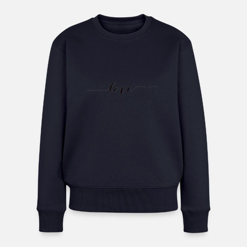 love - Frauen Premium Bio Pullover - Navy