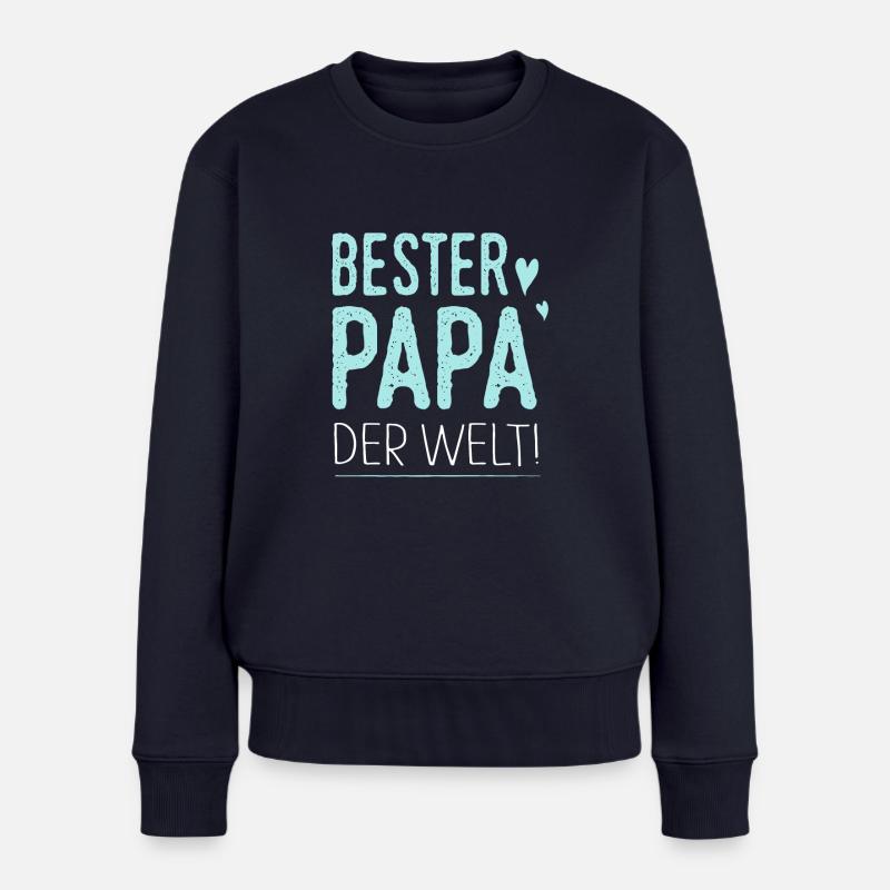 bester Papa der Welt - Frauen Premium Bio Pullover - Navy