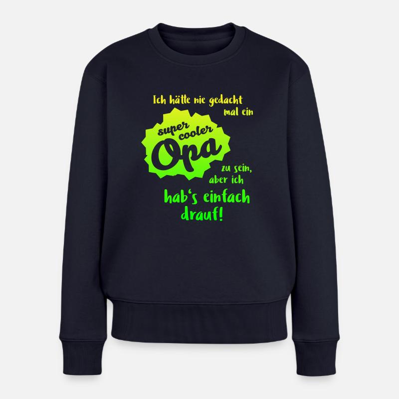 Opa - Super Cool - Frauen Premium Bio Pullover - Navy