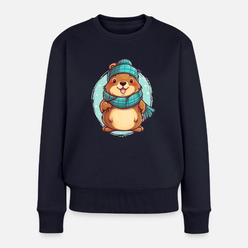 Loutre douillette - Pull Premium bio Femme - bleu marine