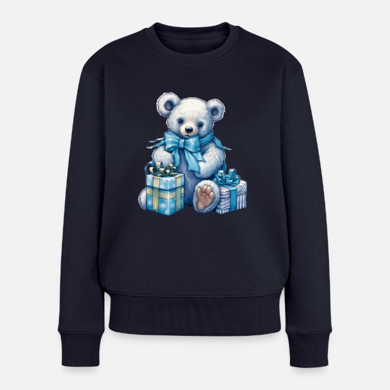 blue teddy 5 - Frauen Premium Bio Pullover - Navy