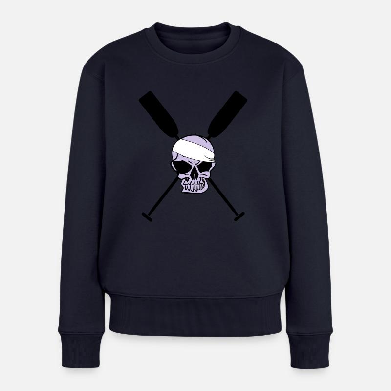 Totenkopf Paddel Ruder Kanu Drachenboot - Frauen Premium Bio Pullover - Navy