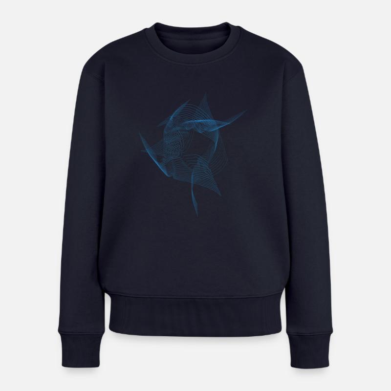 Waves Wellen blue - Pull Premium bio Femme - bleu marine