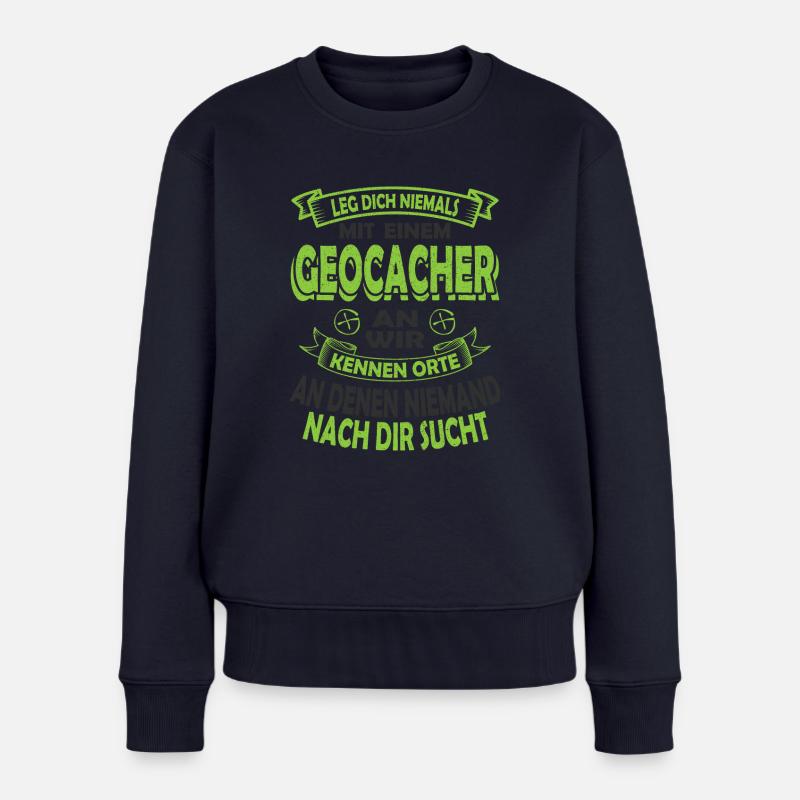 Geocaching - Frauen Premium Bio Pullover - Navy