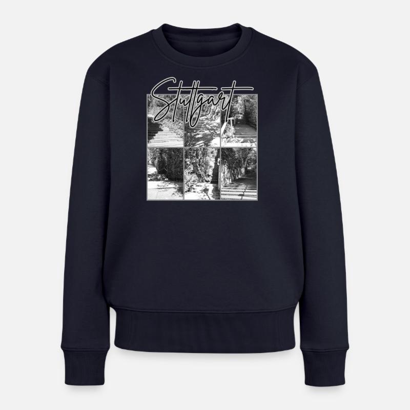 Stuttgart – Treppen - Frauen Premium Bio Pullover - Navy