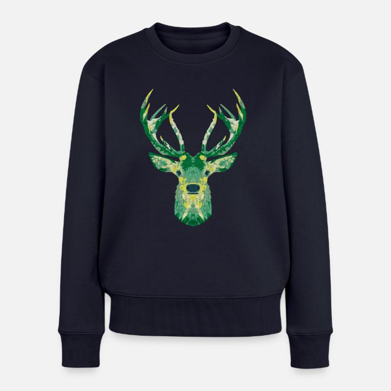 cerf - Pull Premium bio Femme - bleu marine