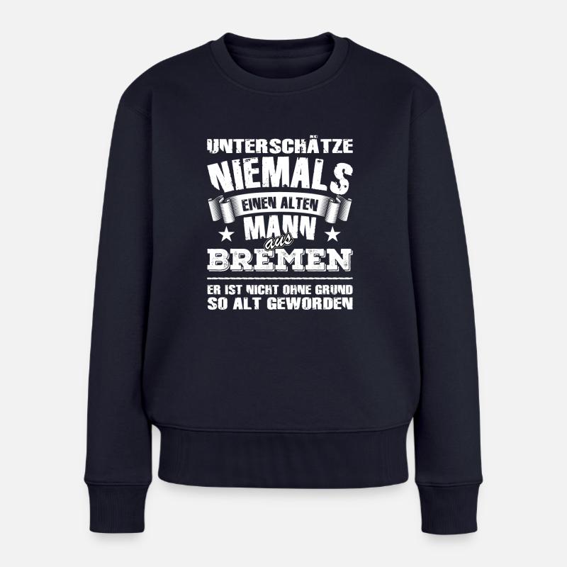 Bremen - Frauen Premium Bio Pullover - Navy