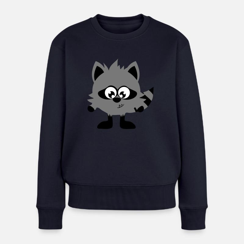 Monstamoon - Waschbärimon - Frauen Premium Bio Pullover - Navy