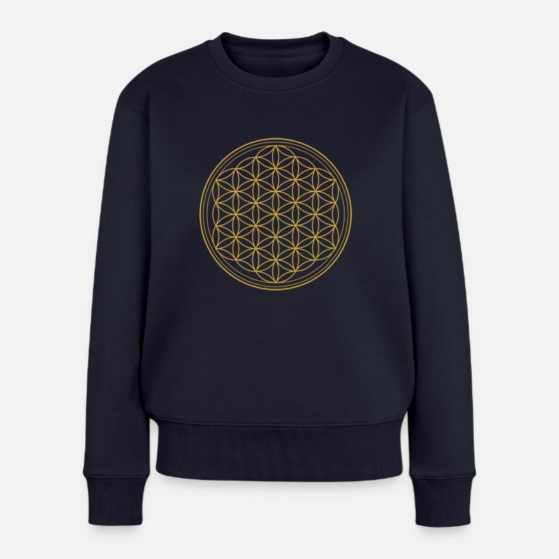 Fleur de Vie - Pull Premium bio Femme - bleu marine