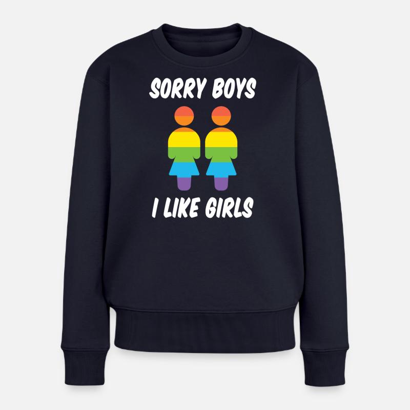 Sorry Jungs, ich mag Mädchen - Frauen Premium Bio Pullover - Navy