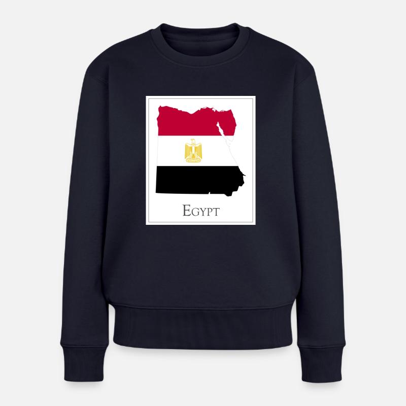 Flagge Ägypten, Map - Frauen Premium Bio Pullover - Navy