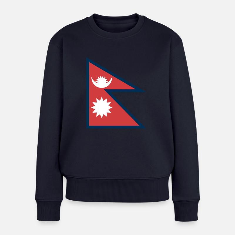 Nepal - Frauen Premium Bio Pullover - Navy