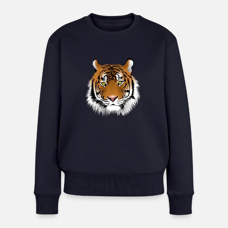 Tiger - Frauen Premium Bio Pullover - Navy