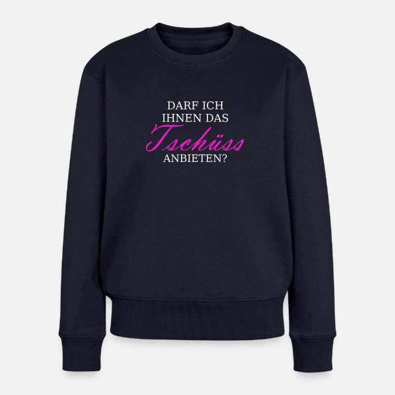 Tschüss anbieten - Frauen Premium Bio Pullover - Navy