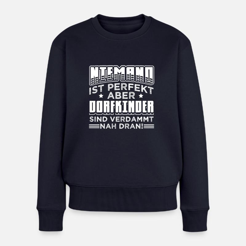 DORFKIND - Frauen Premium Bio Pullover - Navy