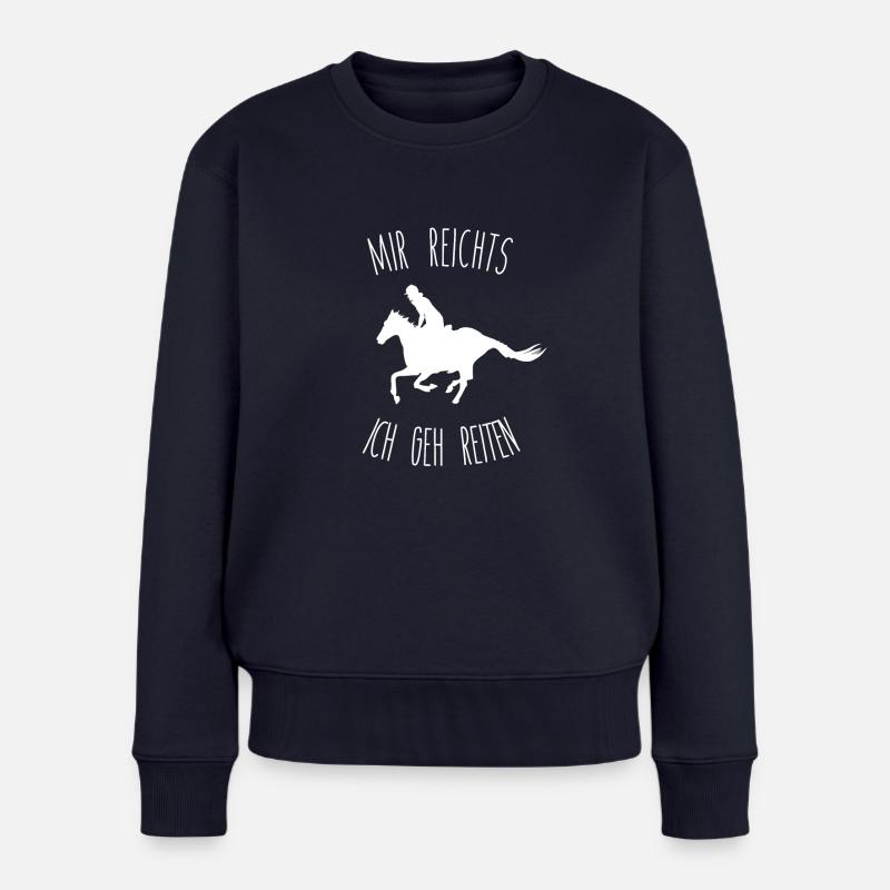mir reichts ich geh reiten Pferd Geschenkidee - Frauen Premium Bio Pullover - Navy