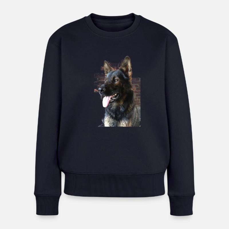Deutscher Schäferhund Profilbild - Frauen Premium Bio Pullover - Navy
