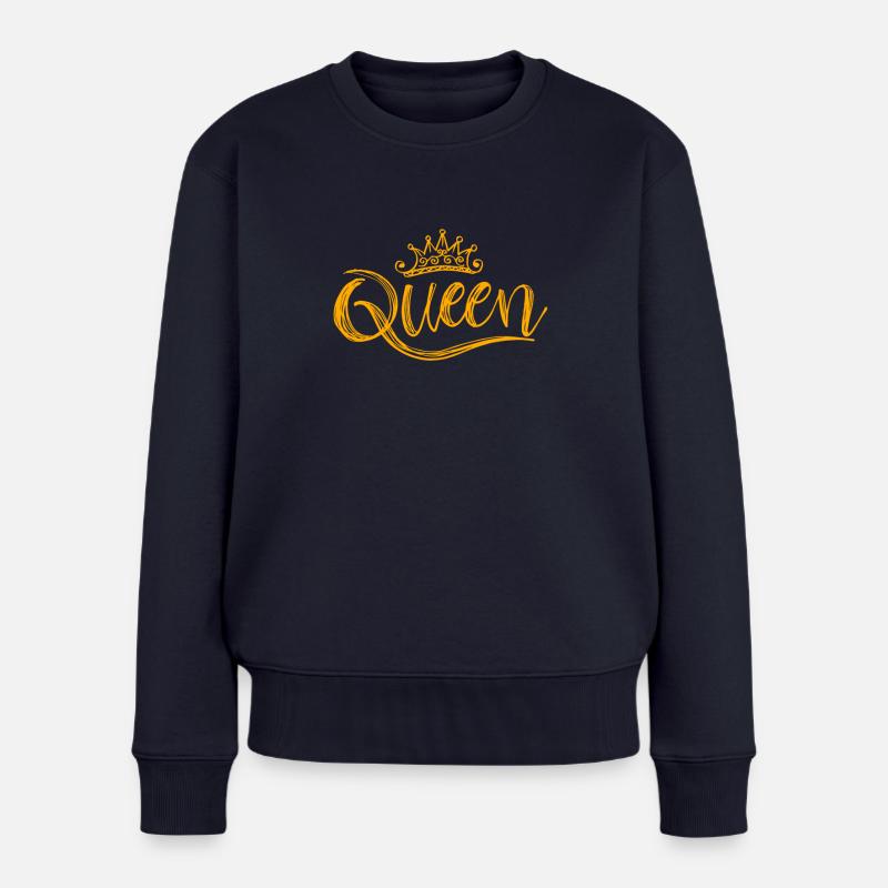 The Queen Crown - Frauen Premium Bio Pullover - Navy