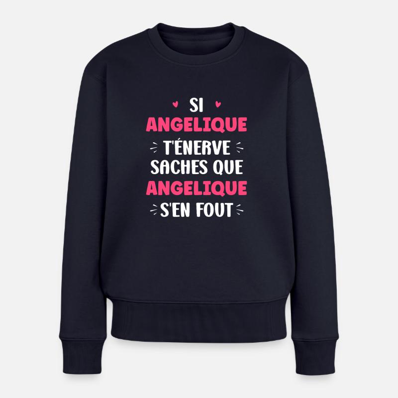 angelique - Pull Premium bio Femme - bleu marine