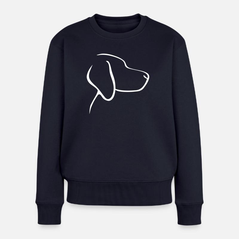 Hund - Frauen Premium Bio Pullover - Navy