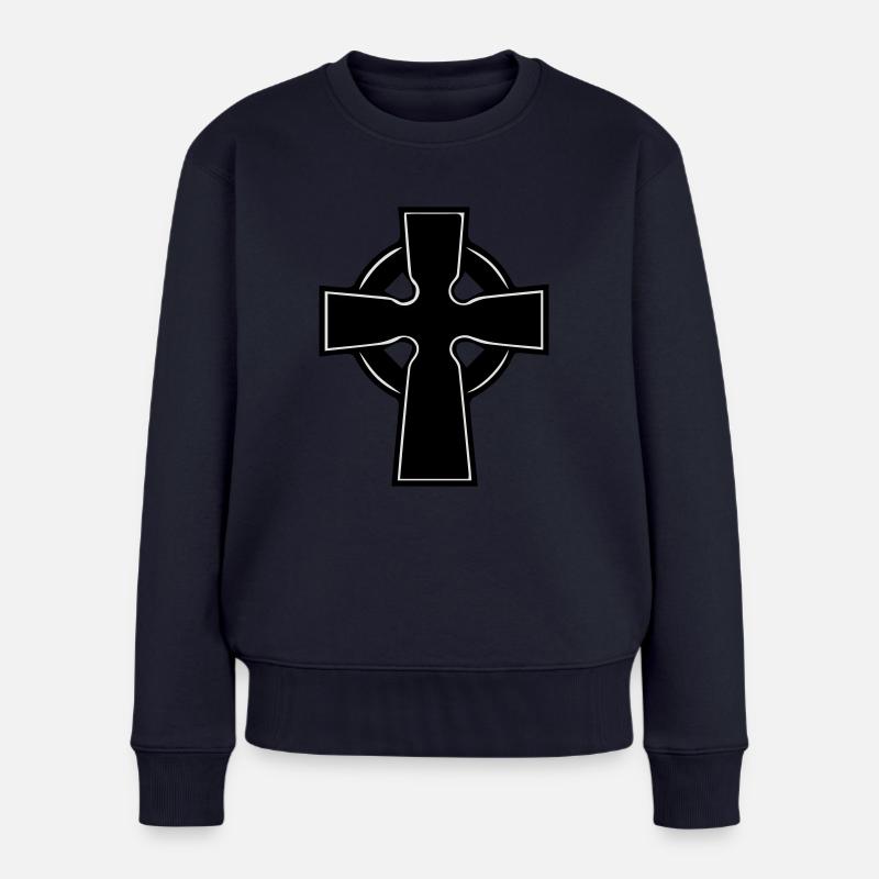 celtic_cross - Pull Premium bio Femme - bleu marine