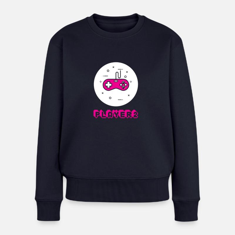Gamer 2 - Duo Player 1 & 2 Liebe Geschenk Paar - Frauen Premium Bio Pullover - Navy