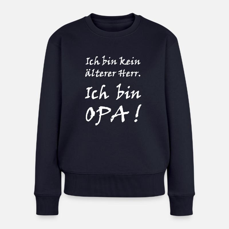 Opa T-Shirt - Frauen Premium Bio Pullover - Navy